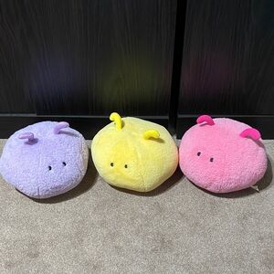 Set of Three Floofs- Purple, Yellow, Pink